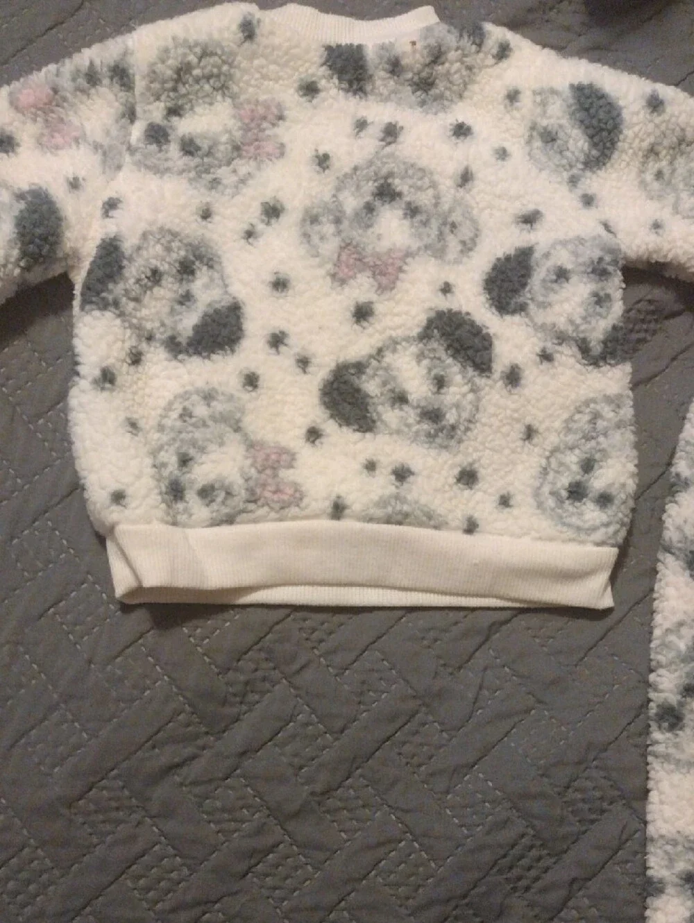 Cozy Cream Sherpa Baby Sweatshirt & Joggers Set with Spot/Dalmatian Dog Print